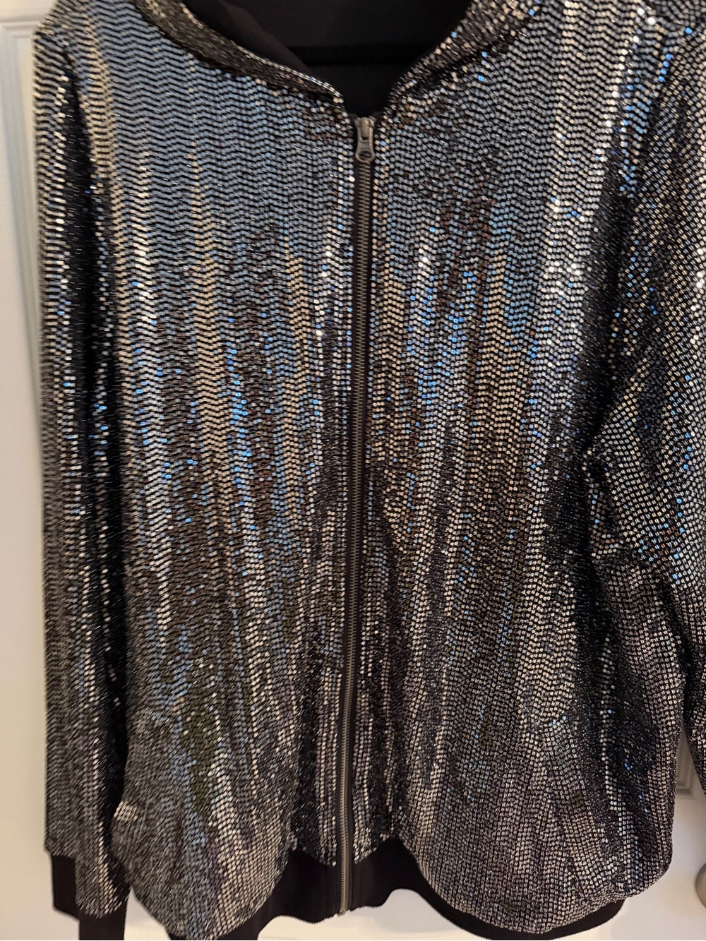 torrid Black Sequin Bomber Jacket - Picture 7 of 9